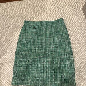 J. Crew Green Pencil Skirt Knee-Length Work